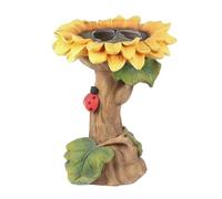 Sculpture de bain d'oiseaux - Eau de bain d'oiseaux | Fontaine résistante aux intempéries | Assiette debout en résine portable | Ornement de sculpture de jardin décoratif de l'Intempérie p