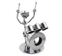 Sculpture de batteur vintage en métal, figurine d'interprète de batterie en fer, fabriquée à la main, statue en métal, décoration d'intérieur, cadeau pour anniversaire, homme, papa, musicien