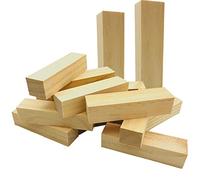 Sculpture De Bois,Fycooler 14PCS Blocs Sculpture En Bois Couleur Naturelle, Tilleul La Sculpture, Blocs En Bois Pour Enfants,Débutants, Résistant à L'usure Bloc De Bois Brut Sculpture-10x2.5x2.5cm