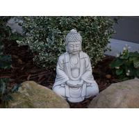 Sculpture de Bouddha en aspect pierre. Grande sculpture pour le jardin et l'habitat 34cm