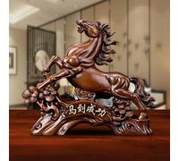 Sculpture De Bureau En Forme De Cheval, Figurine De Cheval Porte-bonheur, Statue Du Zodiaque Chinois, Figurine De Cheval De Prospérité Feng Shui(Sandalwood,S)