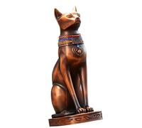 Sculpture de chat décorative en résine pour tables consoles, figurine égyptienne d ' intérieur avec collier et base d ' affichage Sculpture de chat en résine, décoration égyptienne, figurine de table,