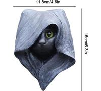 Sculpture de chat en résine Statue de chat à suspendre au mur Ornement de chat sorcière gothique pour la décoration d'Halloween