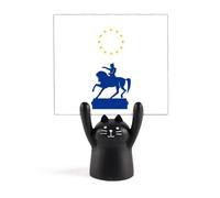 Sculpture de cheval de bataille français - Support de mémo - Motif chat noir