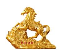 Sculpture de Cheval - Œuvre d'art Chinoise en résine année du Cheval, Style de Figurines de Table animales dorées, Accent de présentation Symbolique, présence décorative raffinée de