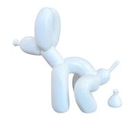 Sculpture de Chien en Forme de Caca Blanche, Cadeau Amusant pour Les Amoureux des Animaux, fête des mères, Statue de Chien en Ballon, Figurine de Petit Animal pour Table, bibliothèque, décoration