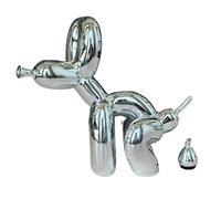 Sculpture de chien en argent, cadeau amusant pour les amoureux des animaux, statue de chien en ballon esthétique et décorative pour table basse, bibliothèque, décoration d'intérieur (argenté)