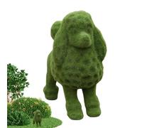 Sculpture de chien, statue de chien | Statue extérieure de jardin de caniche floquée en résine, sculpture verte, statuette à collectionner pour la décoration de la pelouse de la cour arrière de la