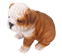 Sculpture de Chiot Bouledogue Anglais Réaliste, Statue Décorative en