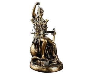 Sculpture de Dame Justice, Statue de Déesse de la Justice - Statue en résine de la balance aveugle assise de la justice - Figurine de loi pour la décoration de la maison, figurine de collection pour b