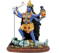 Sculpture de déesse hindoue Kali - Déesse Indienne du Temps et de la Mort - Figurine Murti Pooja Puja Bouddha Temple Mandir Décor Couleur