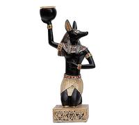 Sculpture de dieu en résine - Bougeoir en forme de figurine égyptienne - Améliorez votre décoration de table avec cet objet de collection égyptien unique.
