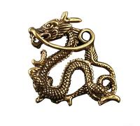 Sculpture de dragon antique en laiton avec motif symbolique pour voiture ou décoration de bureau avec signification culturelle