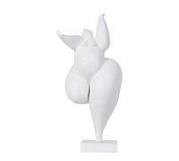 Sculpture de figurine de dame, statue de figure blanche, sculpture de danseuse en polystone, sculptures d'arts de grosse dame de yoga, for la décoration de chambre à coucher de salon de bureau à domic
