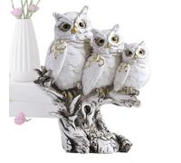 Sculpture de hibou, figurines de chouettes | Statue de décoration de chouette, statue de jardin mignonne, sculpture animale, décoration animale moderne, figurine en résine, accessoire de bureau pour