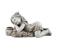 Sculpture De Jardin - Accessoires De Photographie D'éclairage Solaire, Ornement Extérieur À Énergie Solaire | Sculpture De l'enfant Couché avec Charge Automatique | Statue Décorative pour La Pelouse,