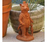 Sculpture de jardin Mr Fox en fonte | Statue décorative en plein air du vent dans les saules