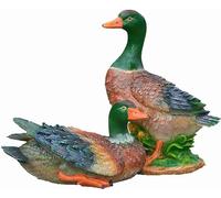 Sculpture de Jardin, Statue de Canard colvert, Ornements d'étang, Sculpture de Canard, décoration Artisanale, Figurine en résine pour Piscine, Aquarium, Cour, Jardinage, pelouse extérieure, Cour, 2 p