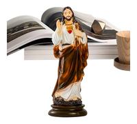 Sculpture de Jésus Christ, de Bureau 20,8 cm en Résine, Statue Chrétienne en Résine pour Décoration Intérieure Salle de Prière Cérémonie Salon Église Chambre Bibliothèque