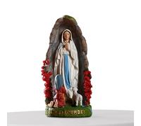 Sculpture de la Vierge Marie - Figure Religieuse, Statue catholique | Notre Amour pour Lourdas, en intérieur avec Bernadette Agneau, Art en résine pour église, Jardin, autel, Ornement chrétien, prièr