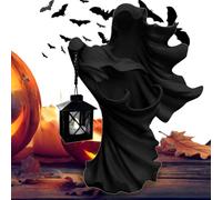 Sculpture de lanterne fantôme, statue de sorcière avec lanterne - Sculpture de messager de l'enfer en résine d'Halloween avec lampe LED - Décoration d'Halloween pour entrée, cour, balcon, jardin, salo