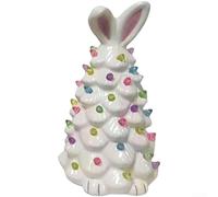 Sculpture de lapin en résine éclairée par LED conçue pour la décoration de Noël, adaptée pour les configurations de vacances en intérieur et en extérieur avec un charmant design lumineux (lièvre blanc