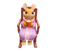 Sculpture de lapin sur chaise à bascule - Statue de jardin de lapine, statues de jardin avec un design mignon | Statue de lapins pour la pendaison de crémaillère de pâques, Figurine décorative de lapi