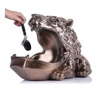 Sculpture de lion en résine, plat à bonbons, pot à biscuits, bol à clés, cadeau, couleur cuivre, décoration de lion, statue de décoration de maison moderne,table à manger,bureau, gadgets de rangement