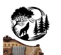 Sculpture de loup en métal - Art mural animal, silhouette de loup hurlant créative, décoration artistique | Convient pour le jardin et le bureau à domicile, parfait pour la présentation murale sur le