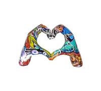 Sculpture De Mains De Cœur - Ornement Coloré De Geste D’amour De Graffiti | Ornement De Statue De Cœur De Nouveauté Esthétique | Statue D'amour Ornements De Mariage Pour Accessoires De Bureau De Salon
