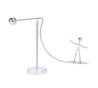 Sculpture de pêche cinétique - Art d'équilibre pour votre espace, jouet de bureau d'équilibre cinétique de pêcheur pour la maison et le bureau, jouet physique d'équilibre en acier inoxydable