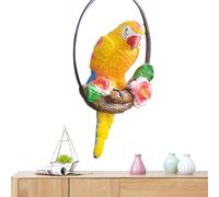 Sculpture de perroquet suspendu - Figurine décorative de perroquet, ornement coloré d'oiseau tropical | Statue d'oiseau pour patio avec anneau en fer, décoration de jardin à la maison, oiseau vibrant