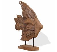 Sculpture de poisson teck 40x12x57 cm statue debout vidaXL