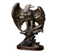 Sculpture De Pygargue À Tête Blanche Américaine Avec Finition Bronze - Décor De Bureau 26 Cm De Haut, Symbole De Réussite Commerciale, Ornement De Statue D'aigle En Résine Durable Pour Le Bureau
