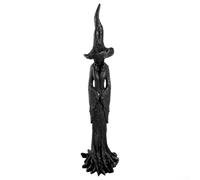 Sculpture de sorcière en résine peinte à la main de 50 cm, parfaite pour la décoration saisonnière d'Halloween et la présentation d'objets de collection