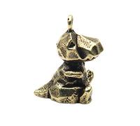 Sculpture de Statue de Dinosaure en Laiton Pur Copper Ancient Animal Statuette Figurine Bronze Keychain Home Decor Indoor Living Room Study Office Office Decoration Ornement Art Collection