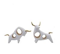 Sculpture de Statue de Vache Figurine Animal Statuette Home Decor Salon Entrée Bibliothèque à vin Armoire à vin TV Cabinet Office Office de Bureau Ornements, 3 Collection d'art