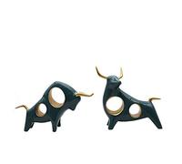 Sculpture de Statue de Vache Figurine Animal Statuette Home Decor Salon Entrée Bibliothèque à vin Armoire à vin TV Cabinet Office Office de Bureau Ornements, 3 Collection d'art