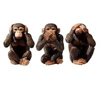 Sculpture de table 3 singes de sagesse, statue sourde/aveugle/muet, 20 cm, résine, accessoires de décoration, figurines de petits singes, ensemble de 3 pièces (couleur : ensemble de 3 pièces)