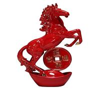 Sculpture de Table Cheval du Zodiaque Rouge Sculpture de Bureau Armoire à Vin Ameublement Feng Shui Artisanat Bijoux Statue du Zodiaque en céramique (Taille : Renne -Style5)