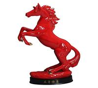 Sculpture de Table Cheval du Zodiaque Rouge Sculpture de Bureau Armoire à vin Ameublement Feng Shui Artisanat Bijoux Statue du Zodiaque en céramique (Taille : C)