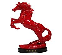 Sculpture de Table Cheval du Zodiaque Rouge, Sculpture de Bureau, Armoire à vin, ameublement Feng Shui, Bijoux artisanaux, Statue du Zodiaque en céramique (Taille : D)