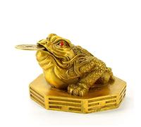 Sculpture de Table en cuivre Pur doré Crapaud Statue Sculpture Statuette Hoptoad Figurine Animal Ornement Moderne Salon Porte-Bonheur Feng Shui décoration Cadeau