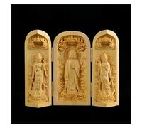 Sculpture de Table en Forme de Bouddha méditant pour décoration, Ornement en buis, Bouddha de médecine Shakyamuni Amitabha, Bouddhisme Religieux, Feng Shui, Trois boîtes Ouvertes, décoration