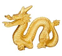 Sculpture de Table en Forme de Dragon - Décoration en résine pour Attirer la Richesse, Bonne Chance, Cadeau pour Collection de Bureau, Table, 13,5 cm (Couleur : doré)
