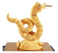 Sculpture de Table en Forme de Serpent de Richesse avec piédestal, Ornements de Serpent du Zodiaque doré, Figurines de décoration de Bureau, Le Meilleur décor