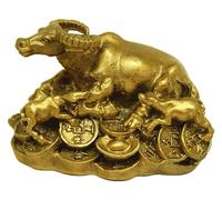 Sculpture de Table Wall Street Bull Statue Décoration, Laiton Chanceux Taureau Bovins Figurines Sculpture Décoration, Cuivre Vache Statue Mascotte Artisanat Ornement Bureau Cadeau, Laiton