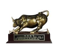 Sculpture de Table Wall Street Taureau Statue Figurine Décoration, Résine Chanceuse Artisanat Taureau Figurine Wangshi NIU Taureau/Vache/Bœuf Figure Art Décor, Ornements de Vache Statues et Sculptures