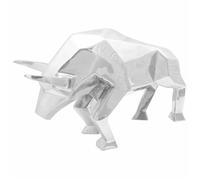 Sculpture de taureau en aluminium - vidaXL - Argenté - 74x23x39 cm - Incrustations décoratives - Usage intérieur