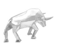 Sculpture de taureau vidaXL Argent 74x23x39 cm Aluminium